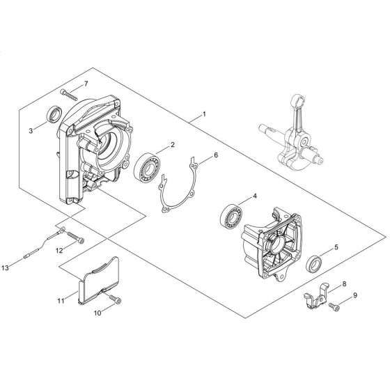 Crankcase for Shindaiwa EB600RT