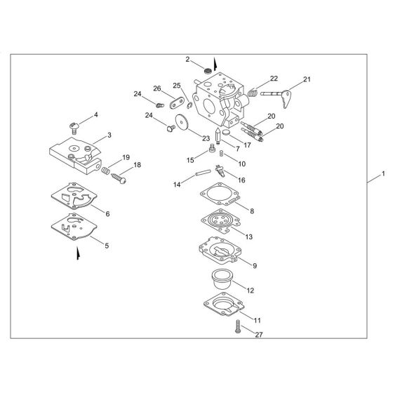 Carburettor for Shindaiwa EB600RT