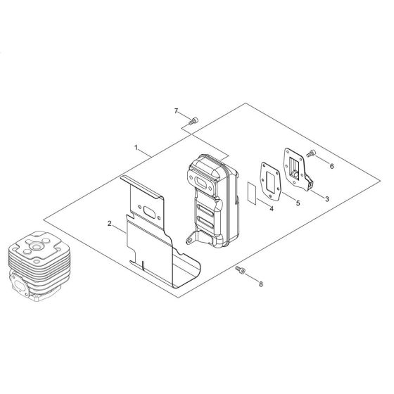 Muffler for Shindaiwa EB600RT