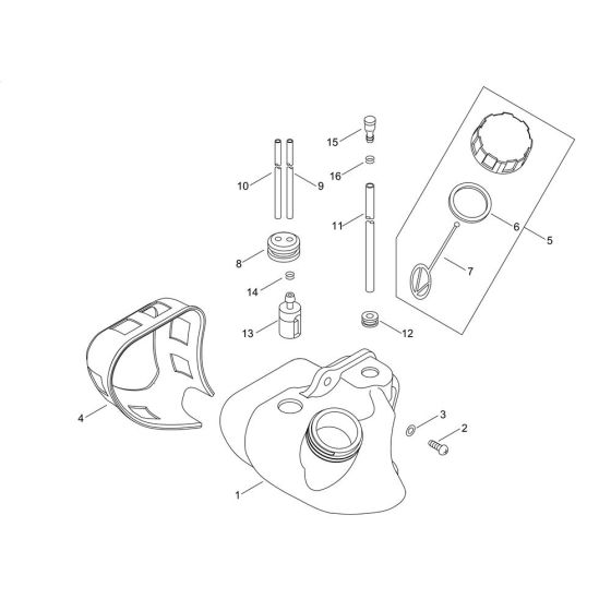Fuel Tank for Shindaiwa Blower