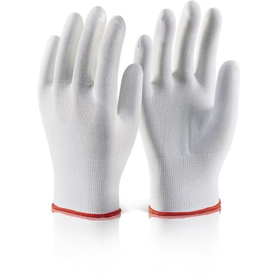 Polyester Glove Seamless 15 gauge Machine Knitted used as a Liner White M (PAIR)