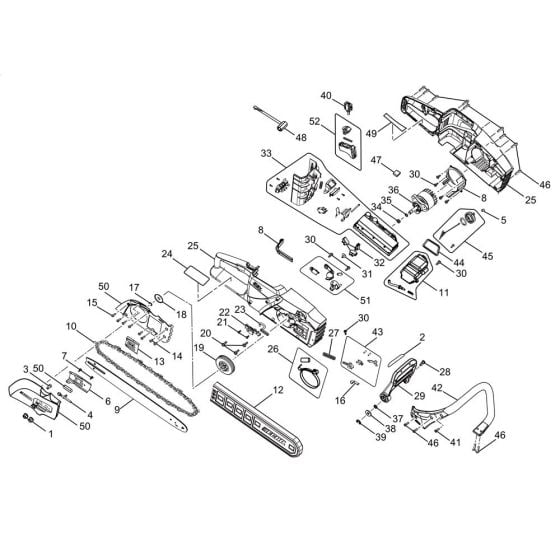 Complete Assembly for ECHO ECCS-58V Chainsaw