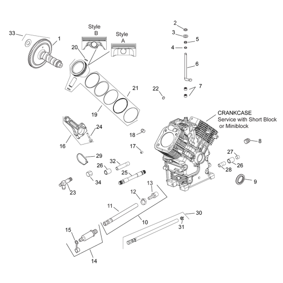 CrankCase for Kohler ECH630 Engines