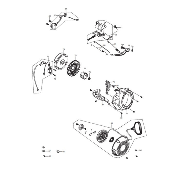 Flywheel Assemblyfor Makita EG2250A Generators