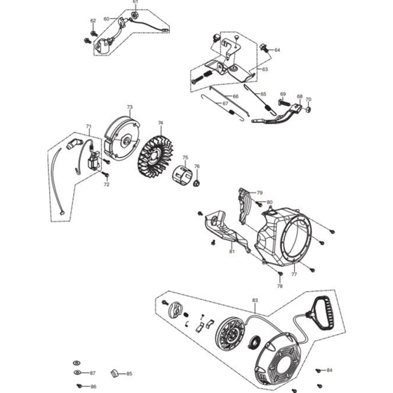 Flywheel Assemblyfor Makita EG2850A Generators