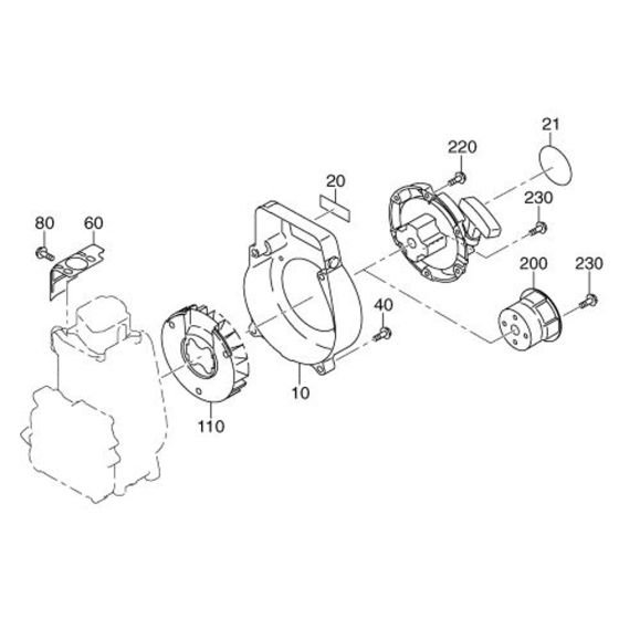 Cooling Starting Assembly for Robin / Subaru EH10 Engines