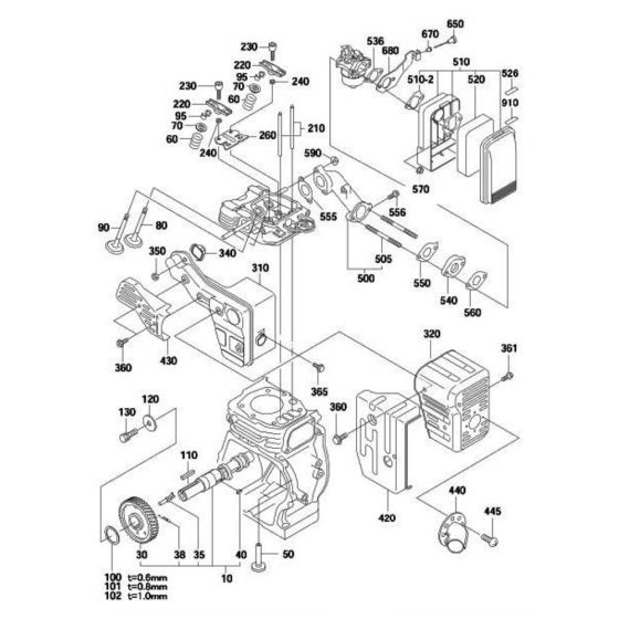 Intake Exhaust Assembly for Robin / Subaru EH12 Engines