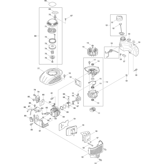 Starter and Tank Assembly for Makita EH5000W Hedge Trimmers