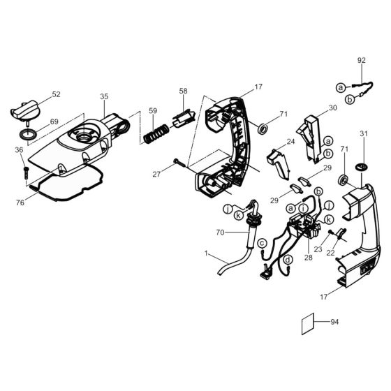 Handle Assembly for Wacker