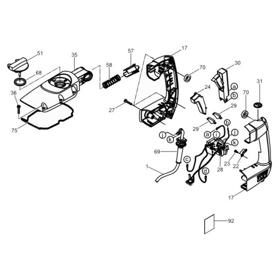 Handle Assembly for Wacker EH 6 M/230