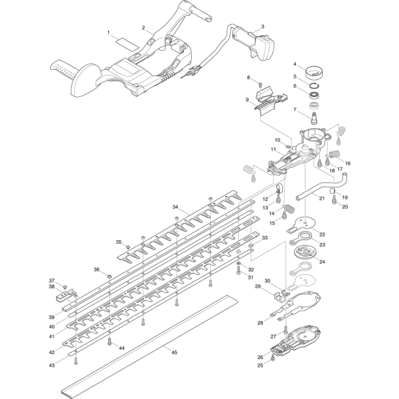 Cutter and Handle Assembly for Makita EH7500S Hedge Trimmers