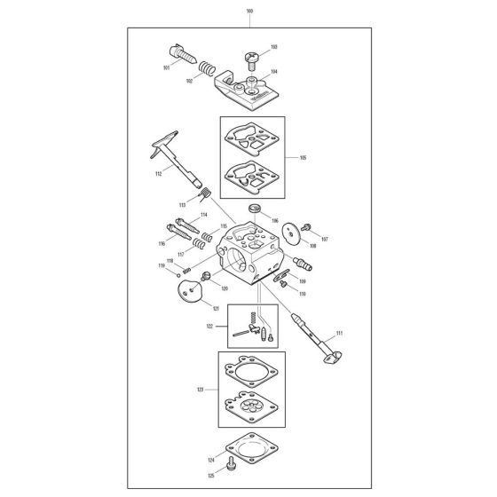 Carburettor Assembly for Makita EHW120