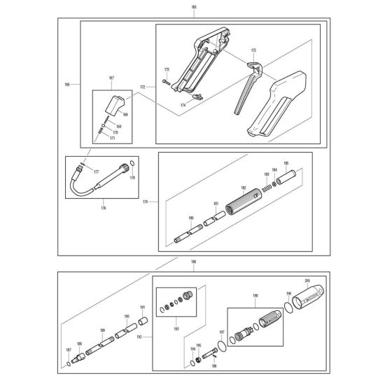 Makita EHW120 Handle, Nozzle