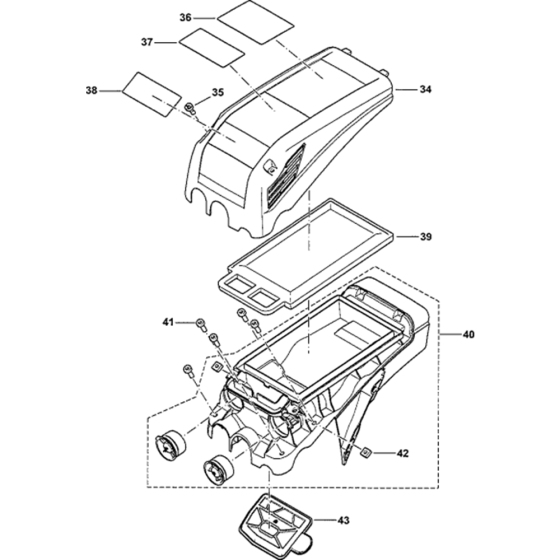 Hood, Air Filter Assembly for Makita EK6100 Disc Cutters