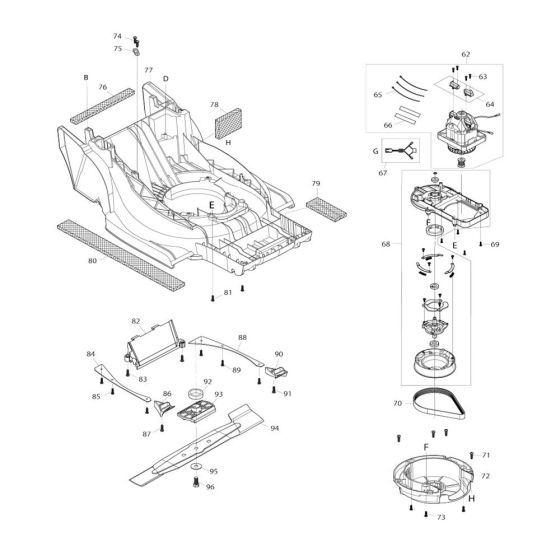 Deck & Motor Assembly for Makita