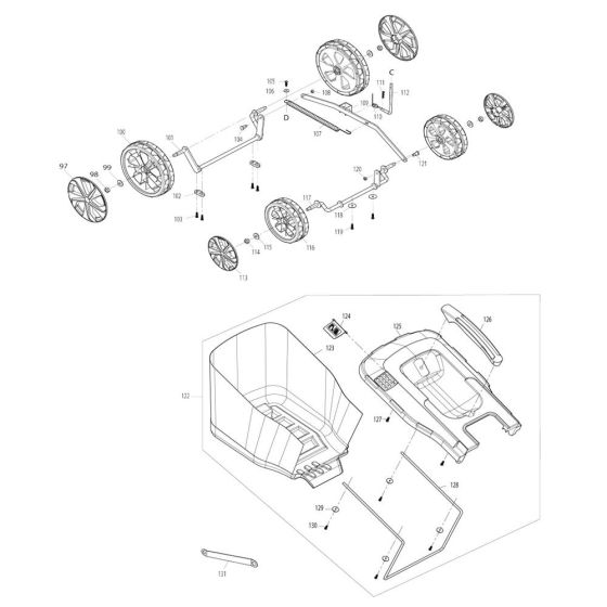 Makita ELM3720 Parts