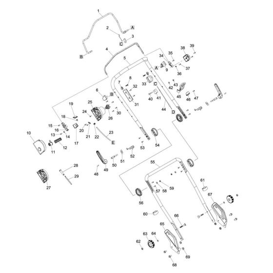 Makita ELM4613 Handle Assembly