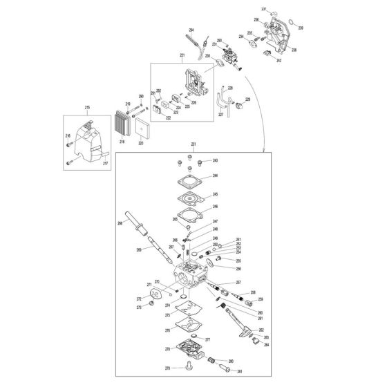 Air Cleaner & Carburettor Assembly