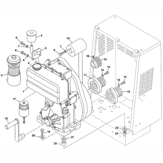 Engine Assembly for Altrad Belle Premier T Site Mixer