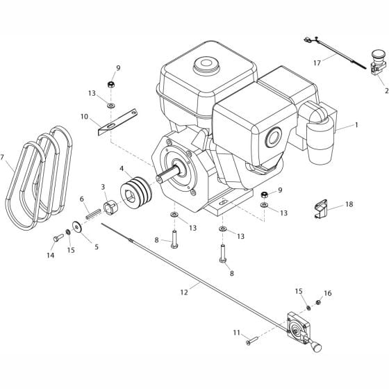 Engine Assembly for Altrad Belle Ranger 450 Floor Saw (Honda & Robin)