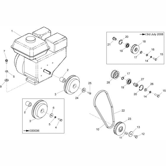 Engine Drive Kit Assembly for Altrad Belle RPC30 Reversible Plate (Honda)