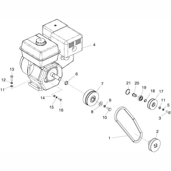 Engine & Drive Kit Assembly for Altrad Belle RPC35 Reversible Plate (Honda)