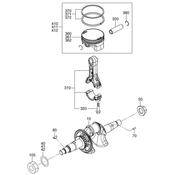 Crankshaft Piston Assembly for Robin / Subaru ER12 Engines