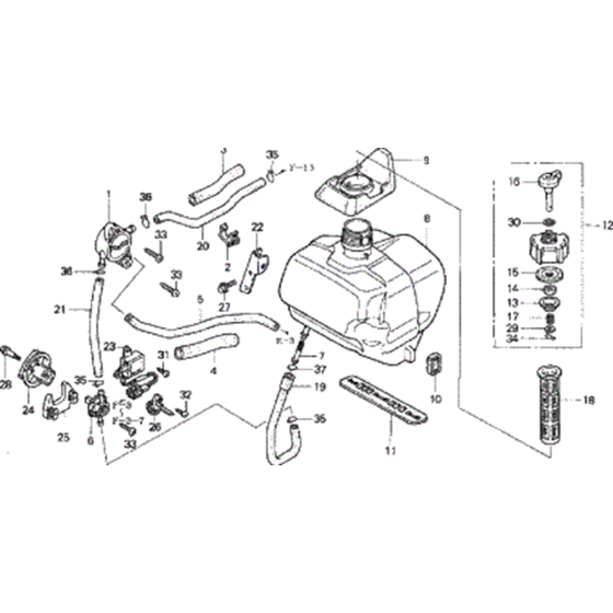 Fuel Tank Assembly for Honda EU20i Generator