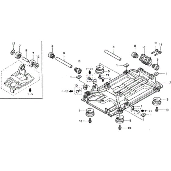 Under Cover Bed Plate Assembly for Honda EU20i Generator