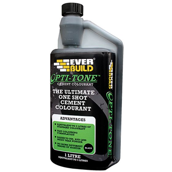 Opti-Mix Cement Colourant Black 1 Litre by Everbuild - OPTITONEBK1