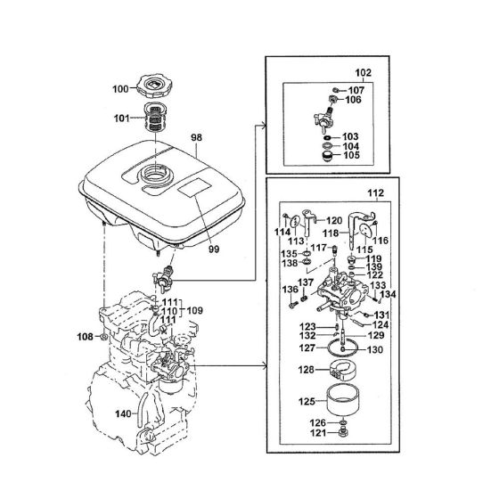 Carburettor & Fuel Tank Assembly