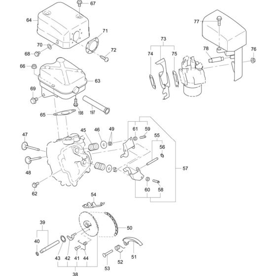 Exhaust Assembly for Makita EW2050H Water Pumps