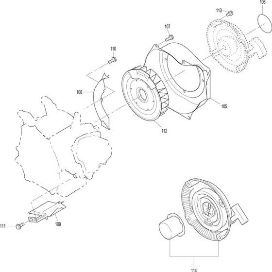 Recoil Assembly for Makita EW2050H Water Pumps