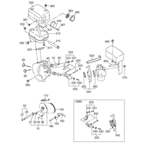 Intake Exhaust Assembly for Robin / Subaru EX13 Engines