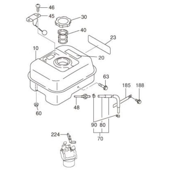 Fuel Lubricant Assembly for Robin / Subaru EX13 Engines