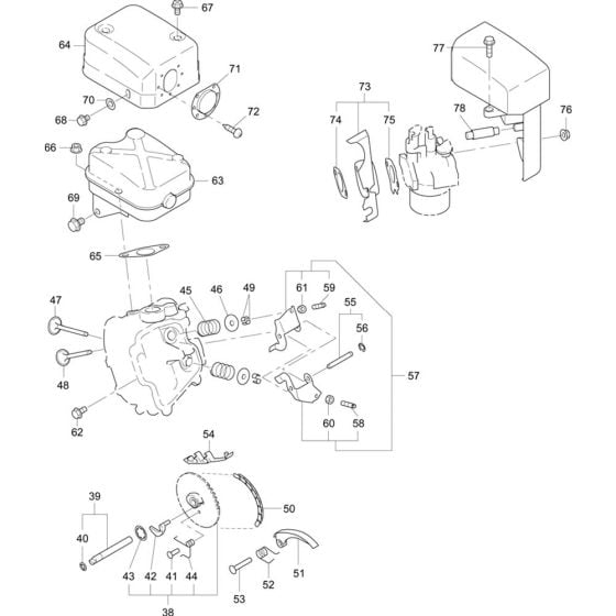 Exhaust Assembly for Subaru (Robin) EX17 Engines