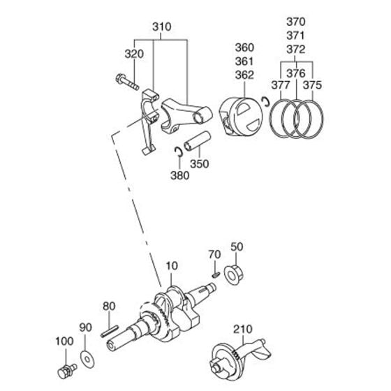 Crankshaft, Piston Assembly for Robin / Subaru EX27 Engines