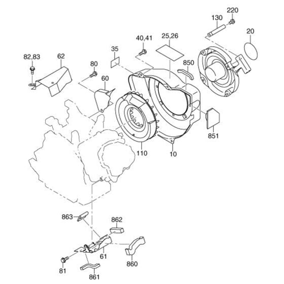 Cooling Starting Assembly for Robin / Subaru EX27 Engines