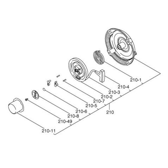 Cooling Starting (1) Assembly for Robin / Subaru EX35 Engines