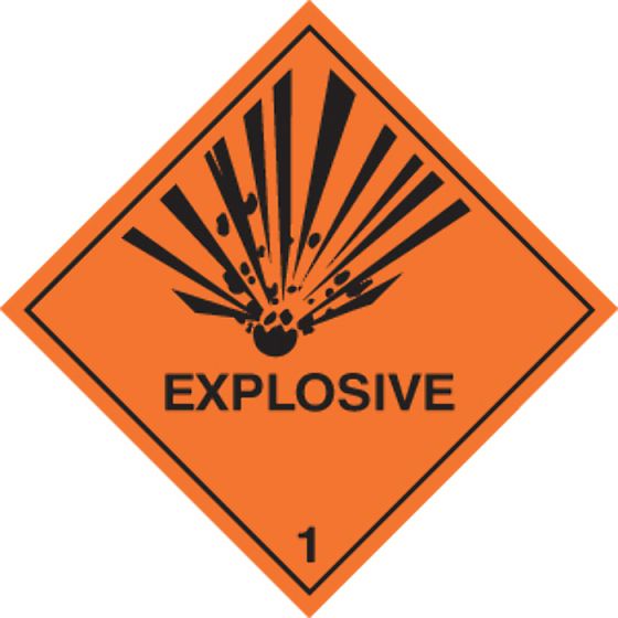 Explosive Hazard Warning Diamond Label