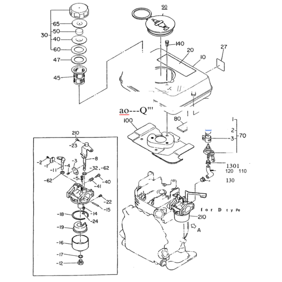 Fuel. Lubricant Group for Robin / Subaru EY08 Engines