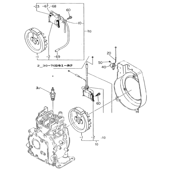 Electric Device Group For Oil Sensor for Robin / Subaru EY08 Engines