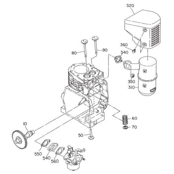 Intake And Exhaust Group for Robin / Subaru EY15 Engines