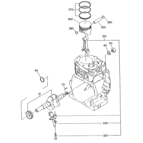 Crankcase Group - 2 for Robin / Subaru EY20 Engines