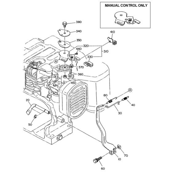 Governor Group Manual With Upper Remote Cable Control for Robin / Subaru EY20 Engines