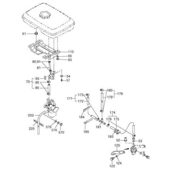 Fuel Lubricant Assembly for Robin / Subaru EY40 Engine