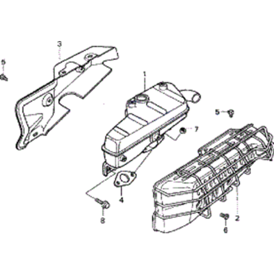 Exhaust Assembly for Honda F720 Large Tiller