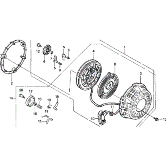 Recoil Starter Assembly for Honda F720 Large Tiller