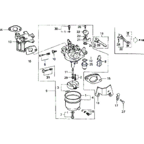 Carburettor Assembly for Honda F720 Large Tiller