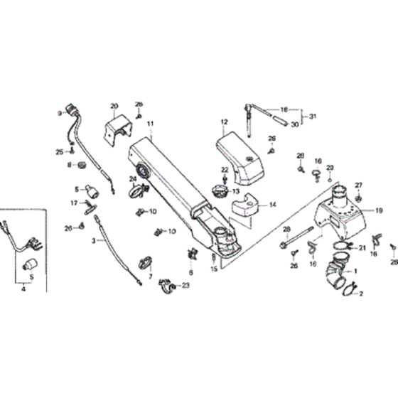 Lower Handles Assembly for Honda F720 Large Tiller